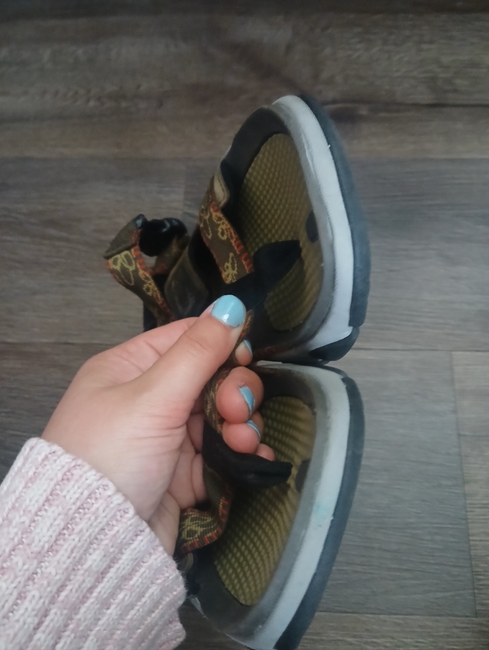 Keen open toe sandals Brown Green Floral slingback strap Buckle Closure Size 7.5 - Picture 2 of 5